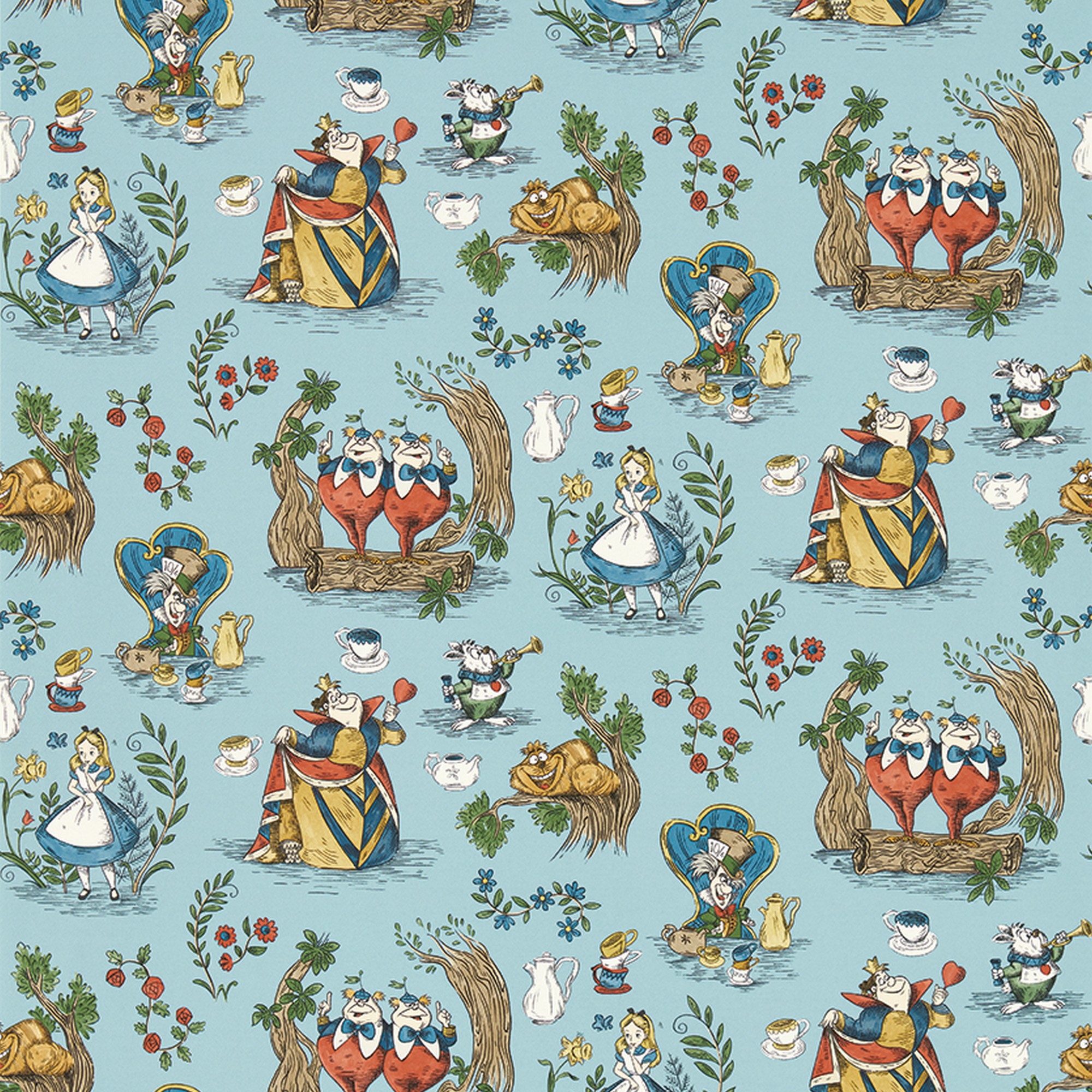 Alice In Wonderland Wallpaper 217286 By Disney Home X Sanderson In Puddle Blue